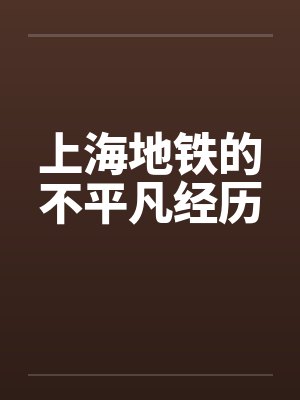 上海地铁的不平凡经历笔趣阁无弹窗封面
