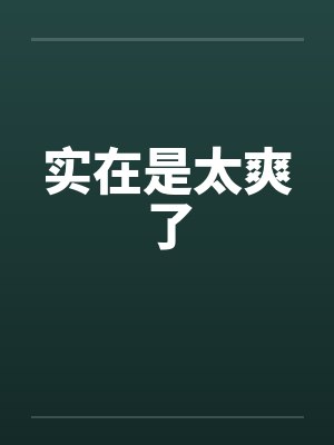 实在是太爽了封面