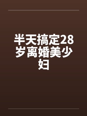 半天搞定28岁离婚美少妇笔趣阁无弹窗封面