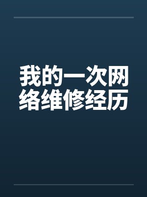 我的一次网络维修经历封面