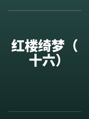 红楼绮梦（十六）封面