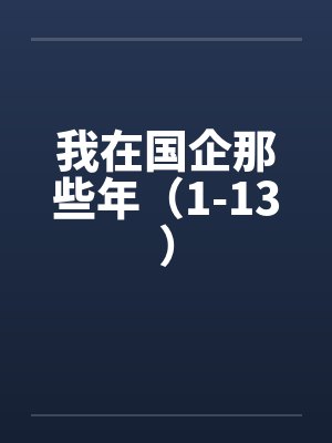 我在国企那些年（1-13）by佚名笔趣阁无弹窗封面